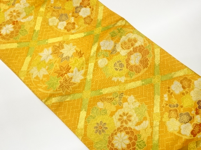 JAPANESE FUKURO OBI / SAGANISHIKI / WOVEN MAPLE LEAVES